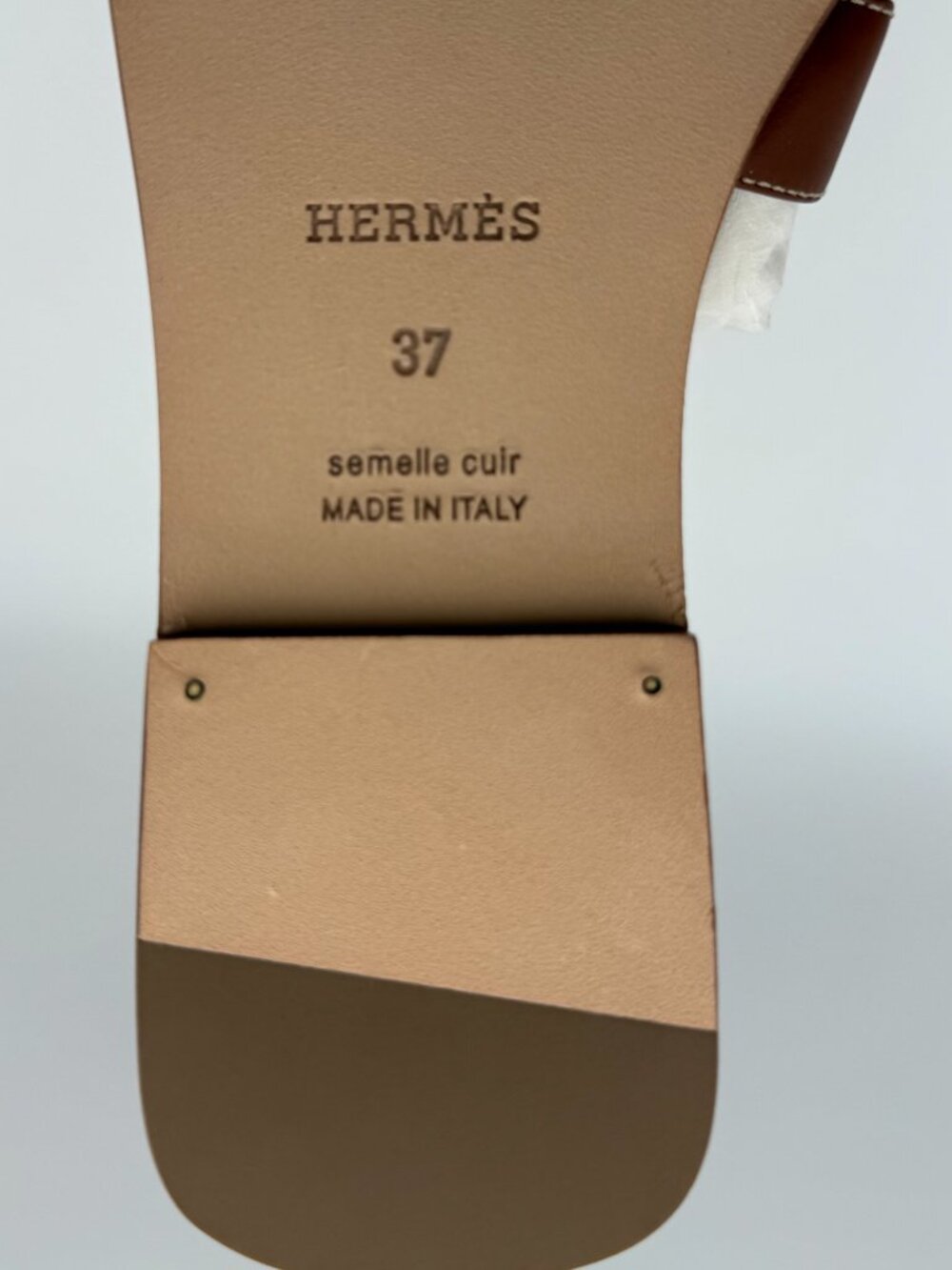 Hermes Oran Sandals Gold 37 - Picture 11 of 13